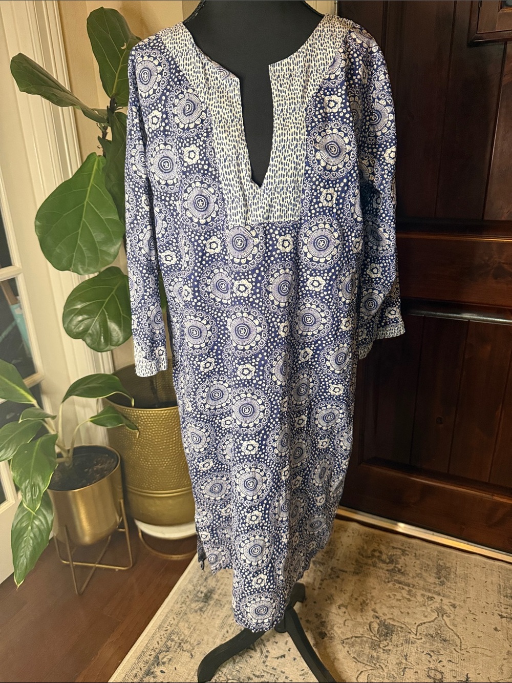Rock Flower Paper 100% cotton tunic dress Size XL